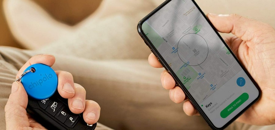 porte clé connecté en utilisation